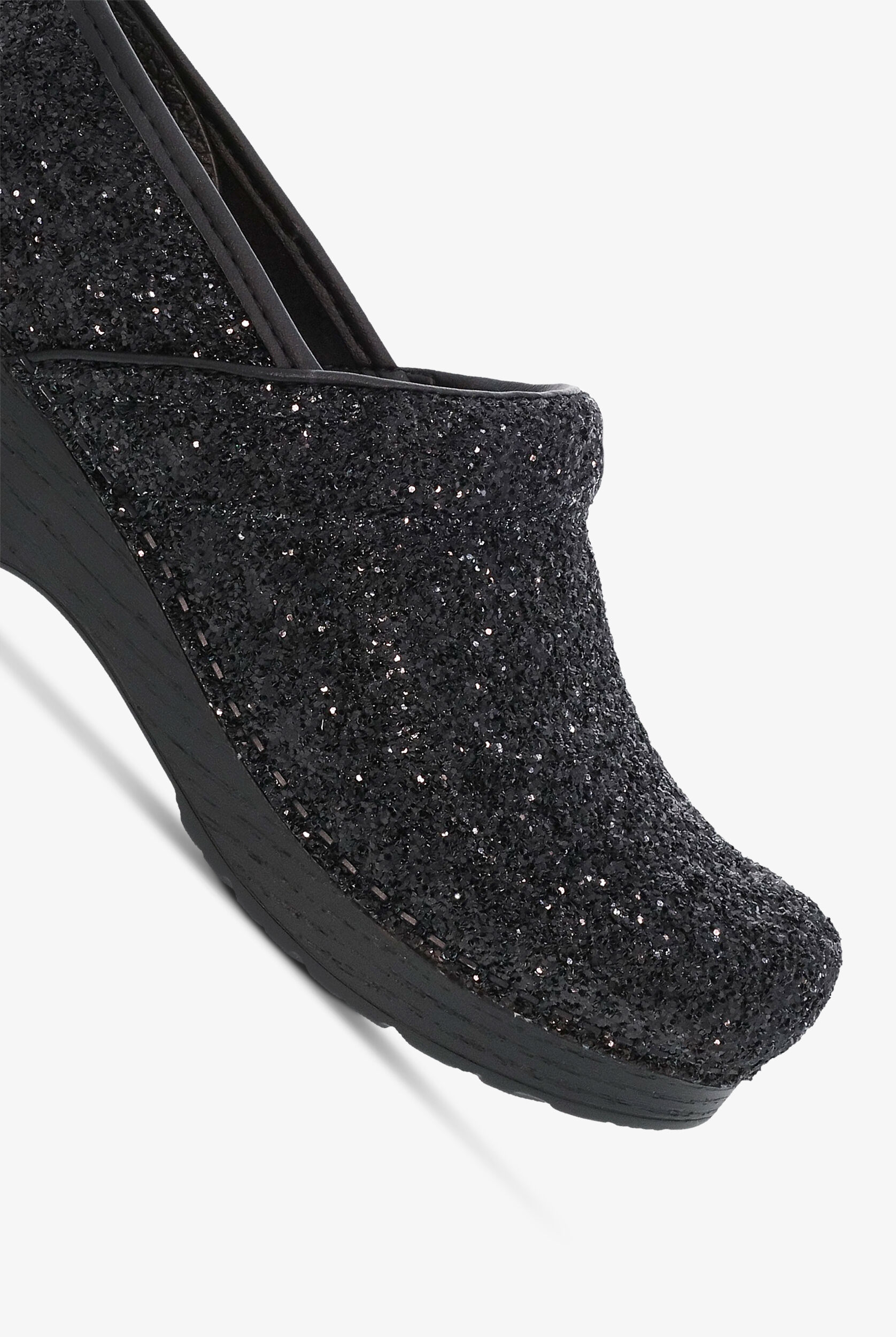 Dansko Women's Professional Black Glitter Leather Nursing Shoes
