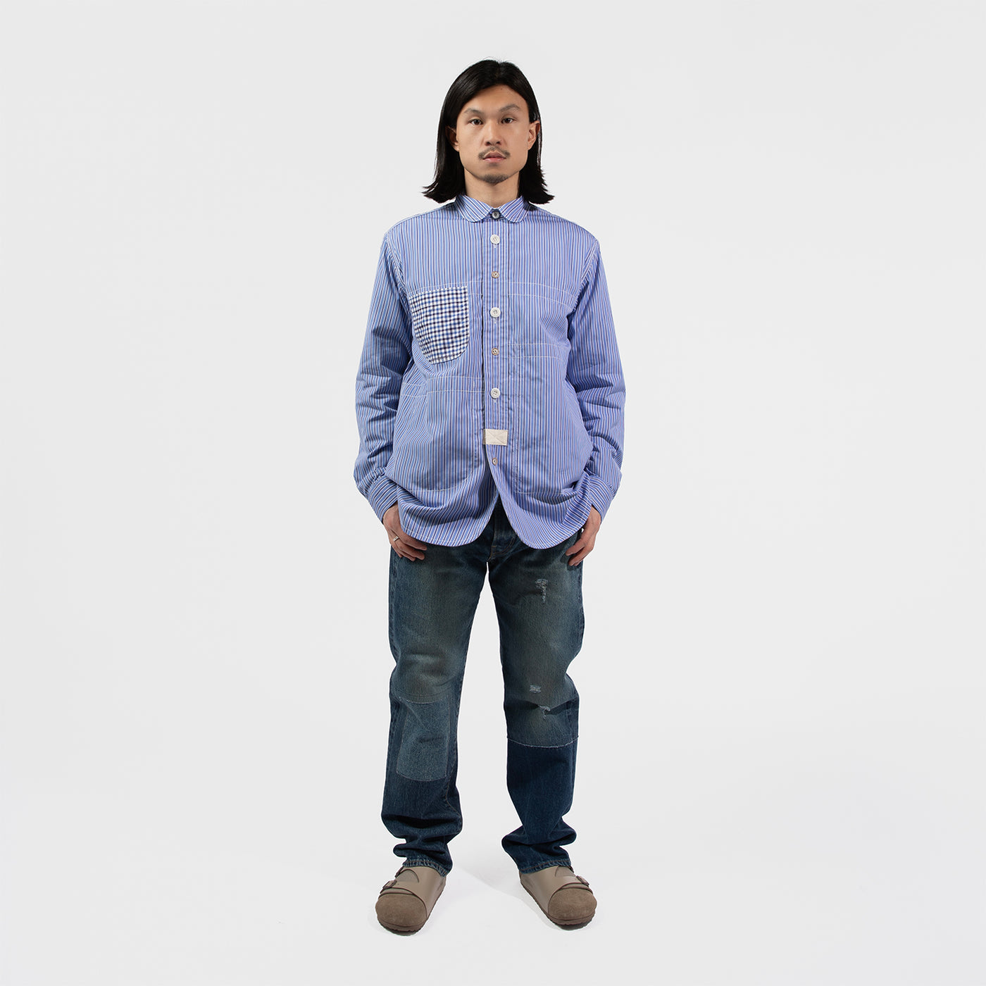 COTTON STRIPE X COTTON CHECK SHIRT｜JUNYA WATANABE MAN｜TOPS