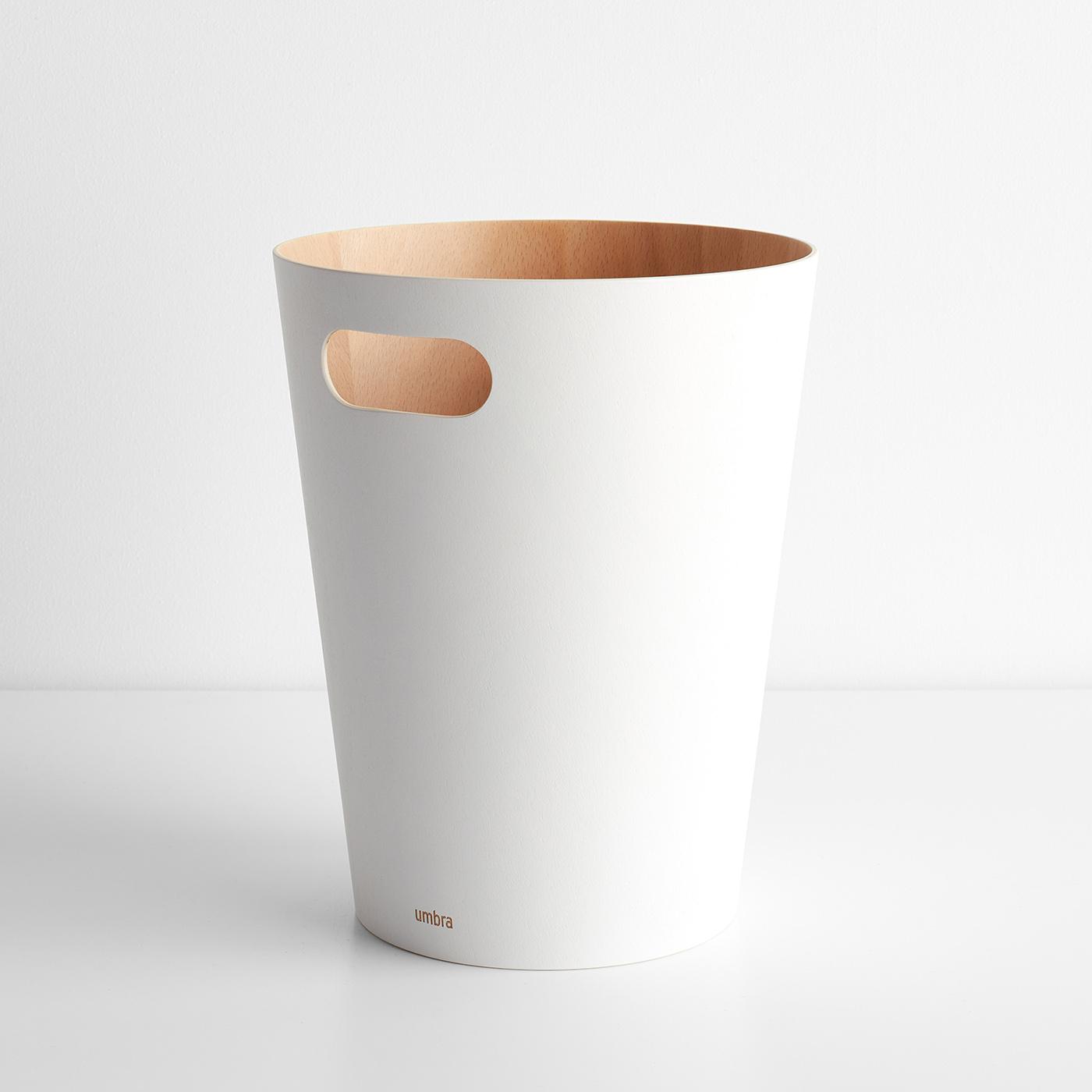 Woodrow White Waste Can by Umbra | Unison