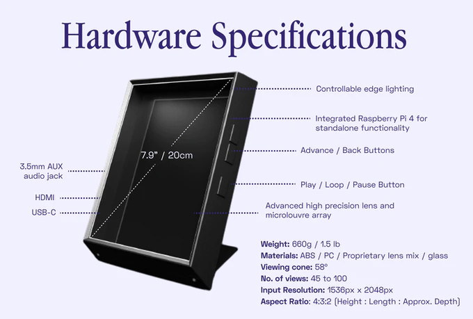 Looking Glass Portrait | 3D表示 光線再生型 小型ディスプレイ | 海外