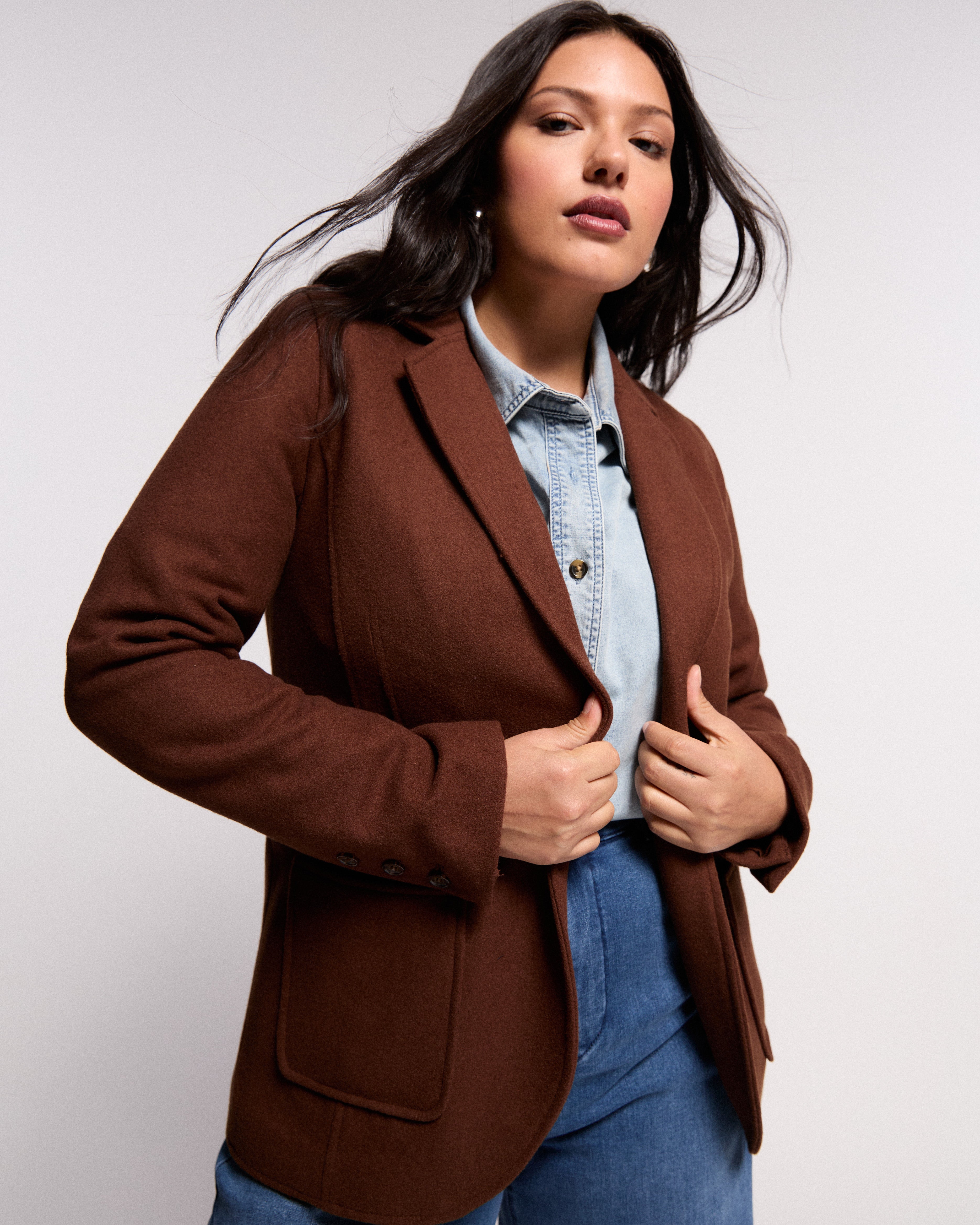 Kidjo Tailored Wool Jacket - Grizzly – Universal Standard