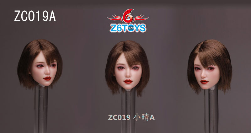 Z6TOYS】ZC019 A/B/C/D/E/F 1/6 Movable Eye Beauty Headsculpt アジア系
