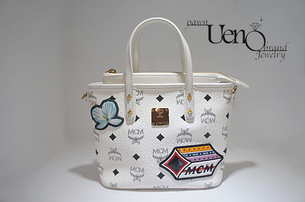 Sold Out－【MCM】レザー 2WAYバッグ(白×ワッペン付き) - 株式会社上野