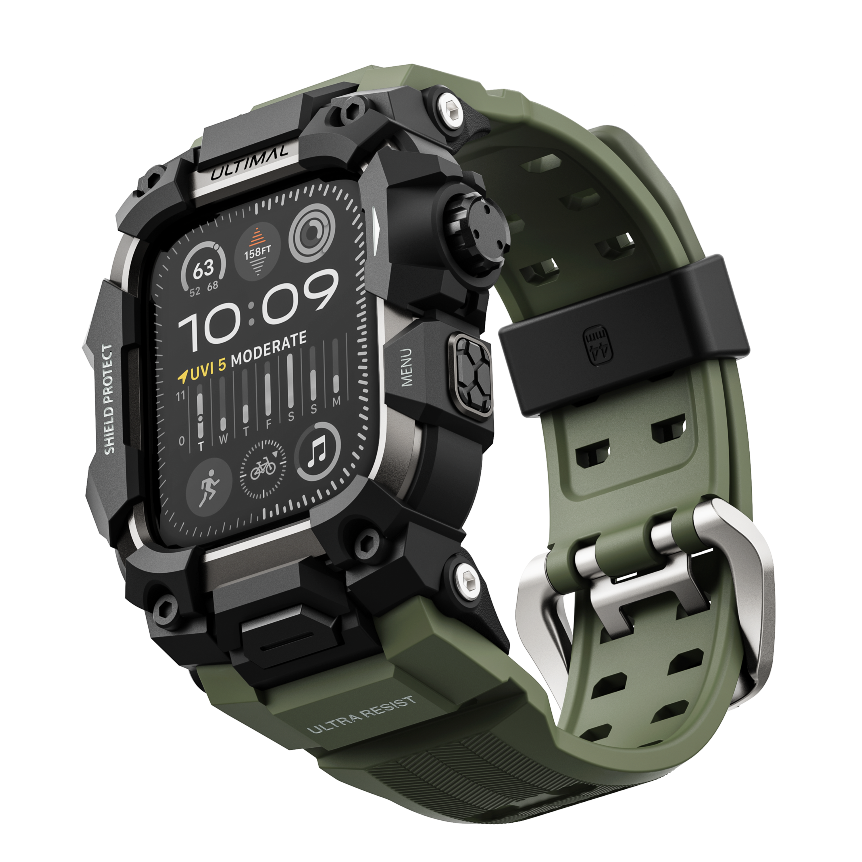 Apple Watch用シールドプロテクトケースバンド グリーン