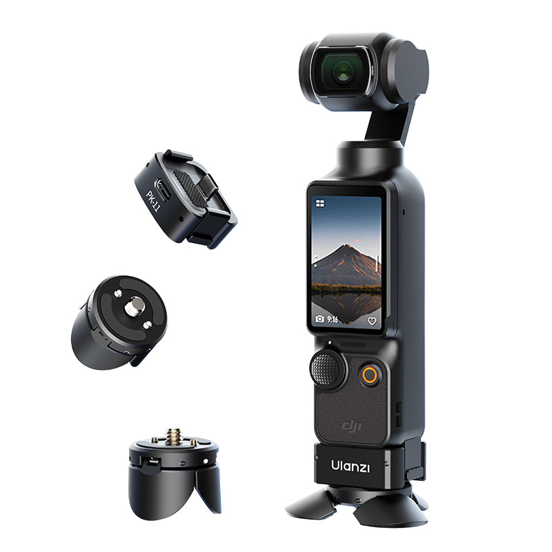 Gimbal Pocket Camera Bundle | Grip, LED & Case