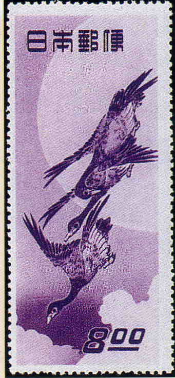 銭単位切手 見返り美人 月に雁 5面シート 2種とも糊落ち 14700円 銭