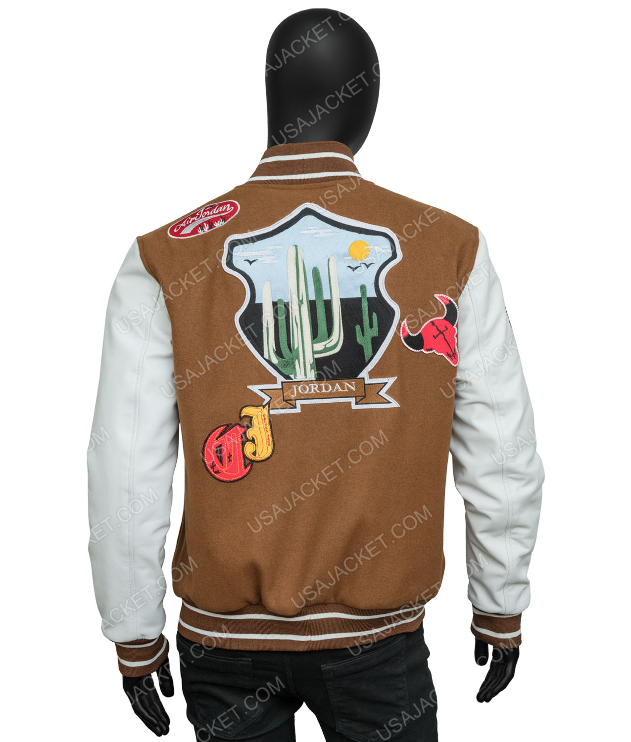 Travis Scott x Jordan Brown Varsity Jacket | USA Jacket