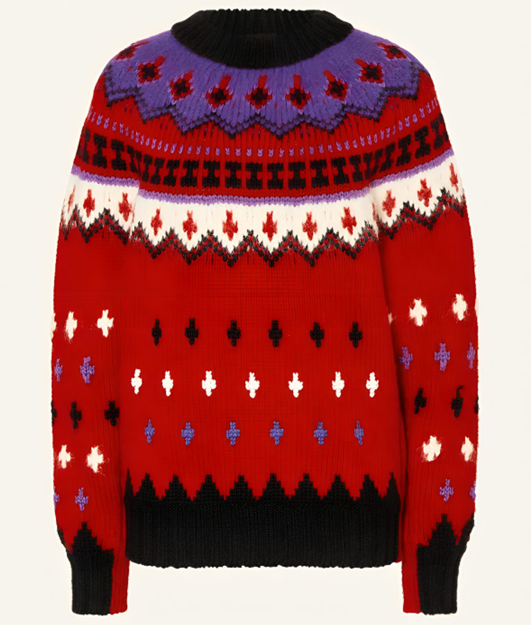 Emily In Paris SO4 Lily Collins Jacquard Sweater | Lily Collins