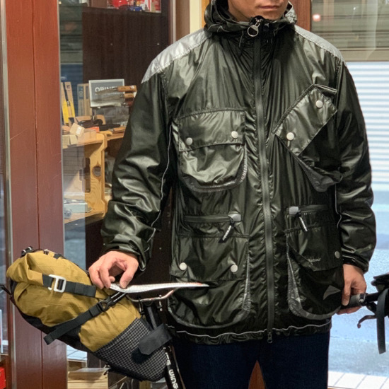 and wander × barbour shiny wind hoodi アンドワンダー バブアー