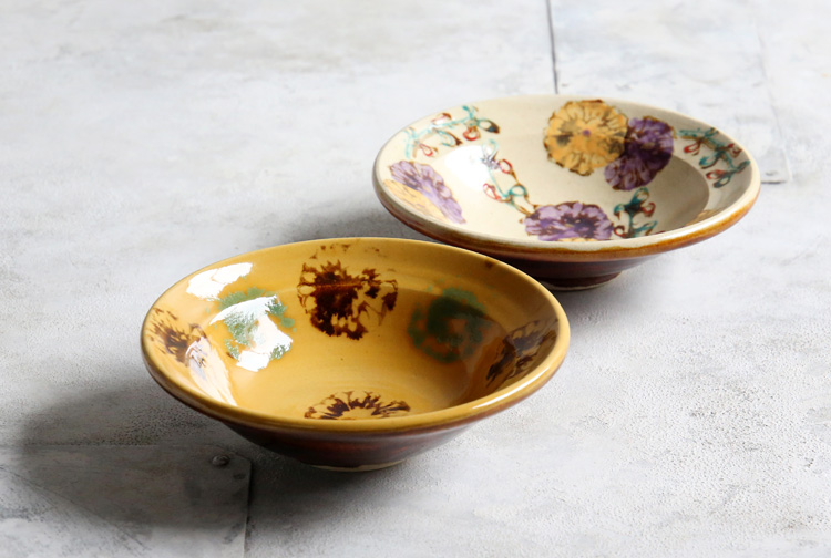 伊藤聡信さんれんげレンゲ2本セット色絵花黄色ピンク