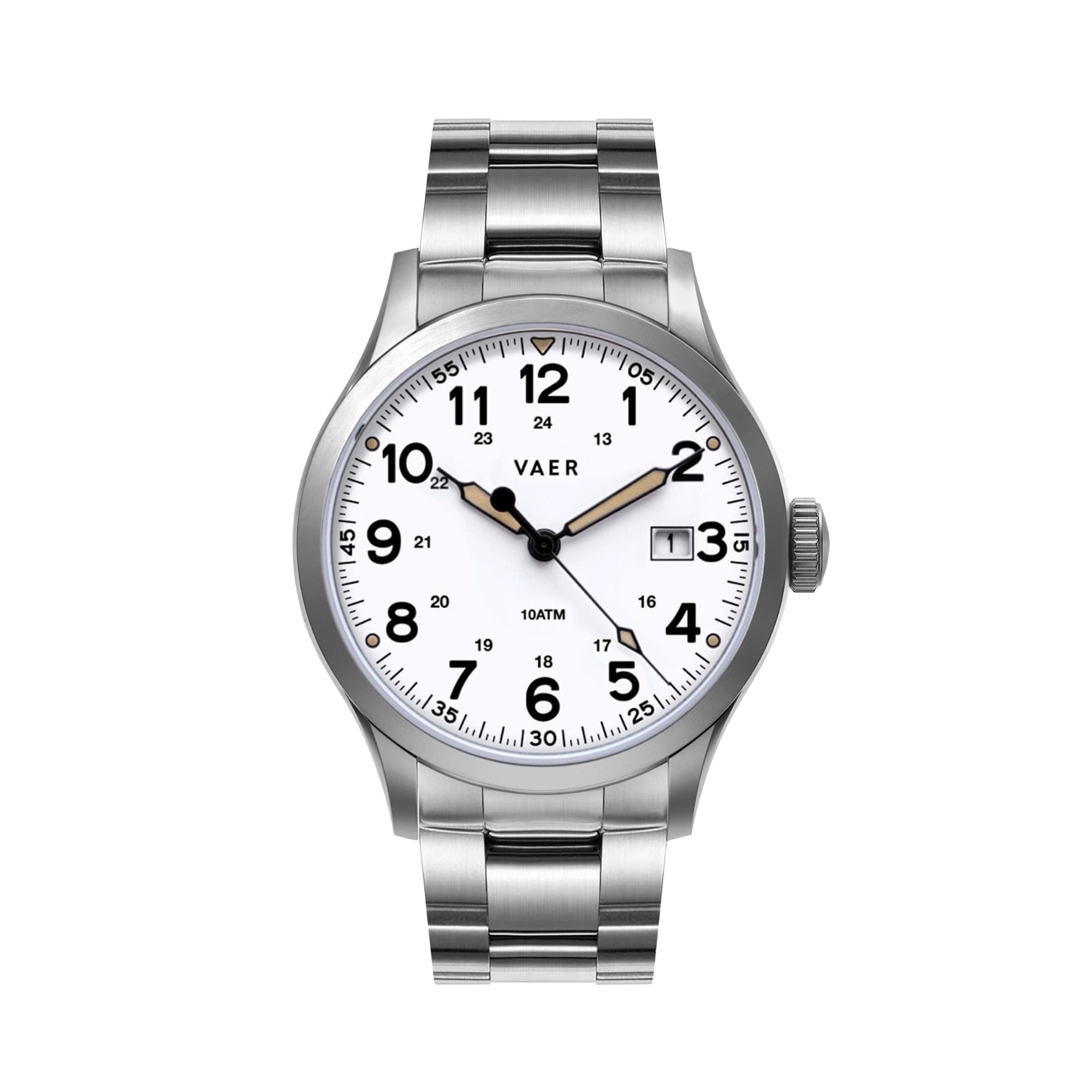VAER | S5 Field White: 10ATM, Sapphire Glass, 2x Straps