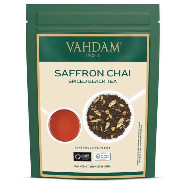 Saffron Premium Masala Chai Tea, 3.53 Oz | Loose Leaf Chai | VAHDAM®