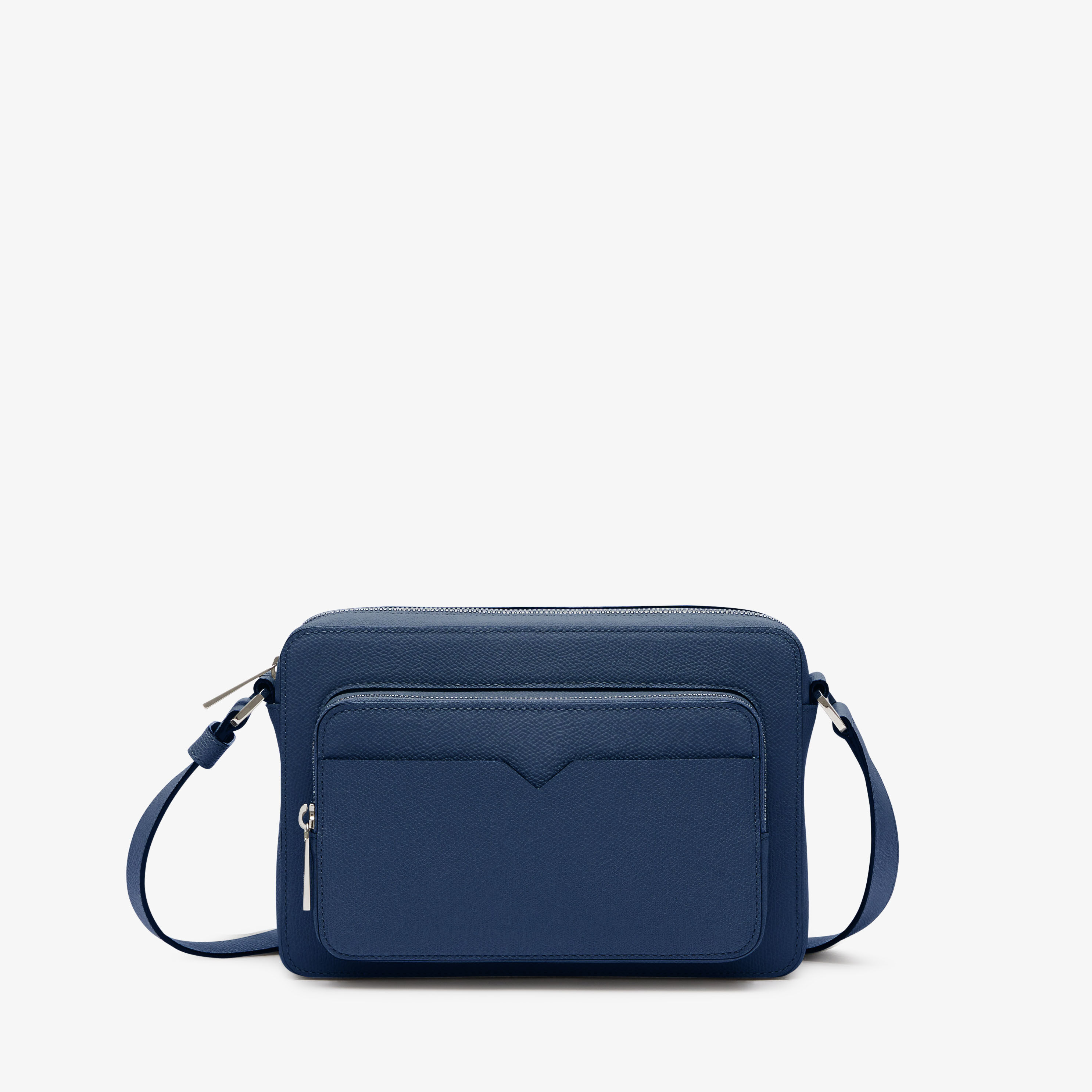 Men's Sapphire Blue Leather Luxury reporter bag | Valextra V-Line