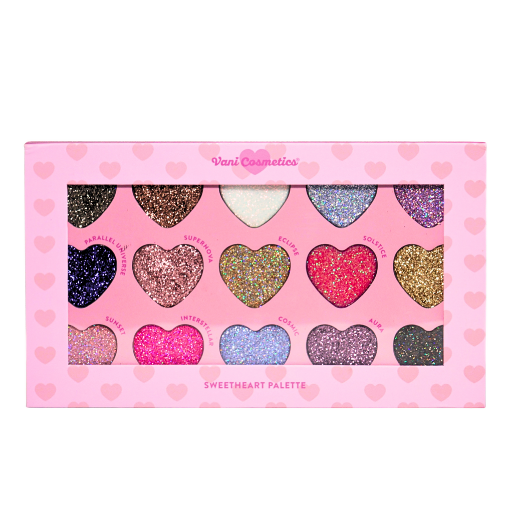 Sweetheart Glitter Palette, Highly Pigmented Vegan, Cruelty-free