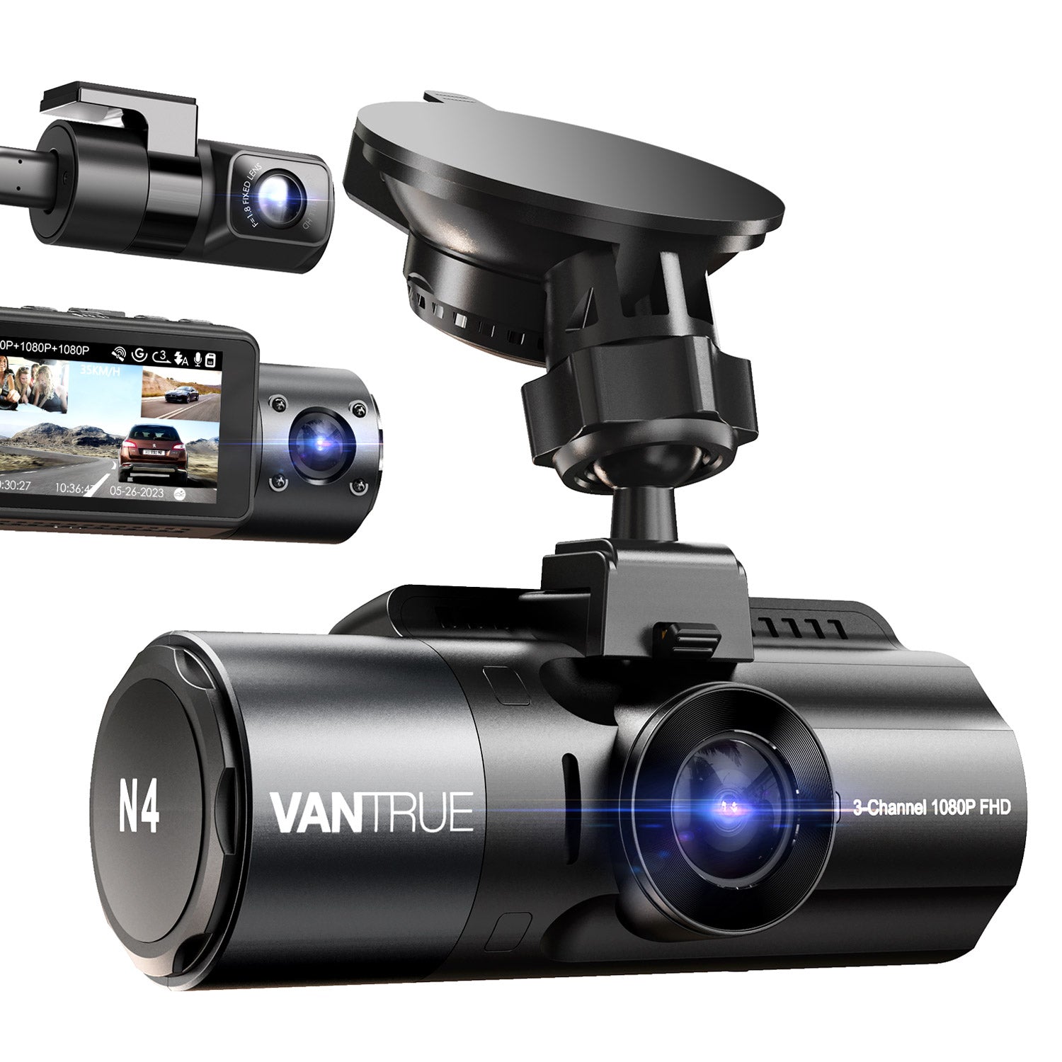 Vantrue N4 3 Channel Dash Cam | 4K+1080P+1080P Car Camera with IR