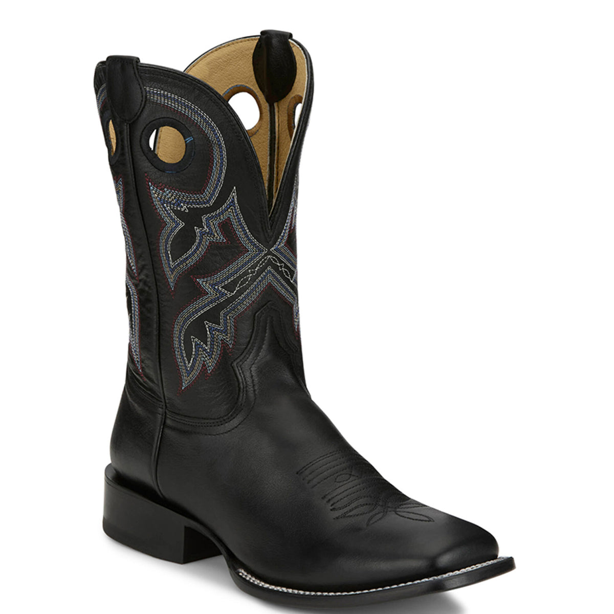 Tony Lama Square Toe Cowboy Boots Black Lars