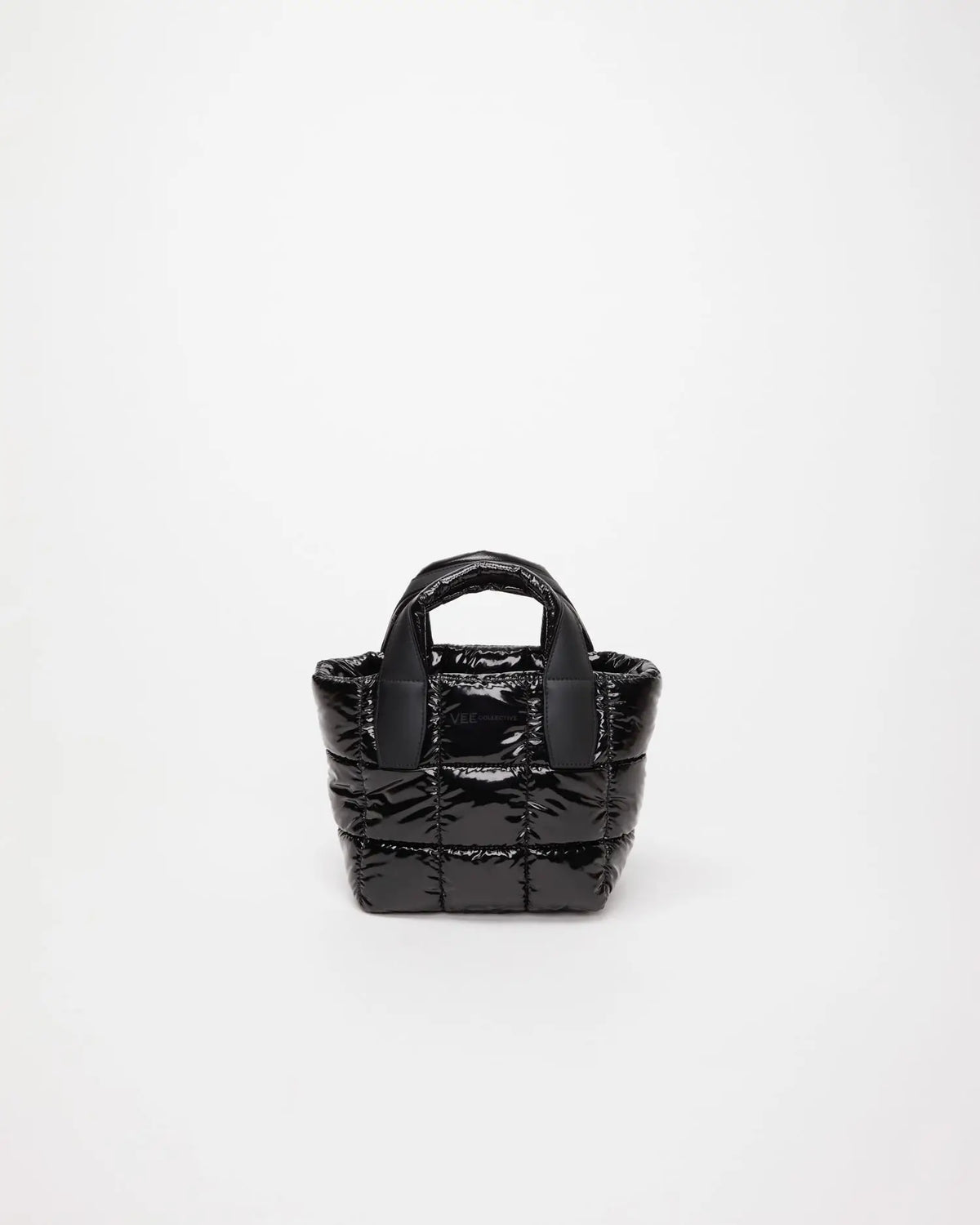 Porter Tote Mini | Black Vinyl Mini Tote Bags | VEE COLLECTIVE