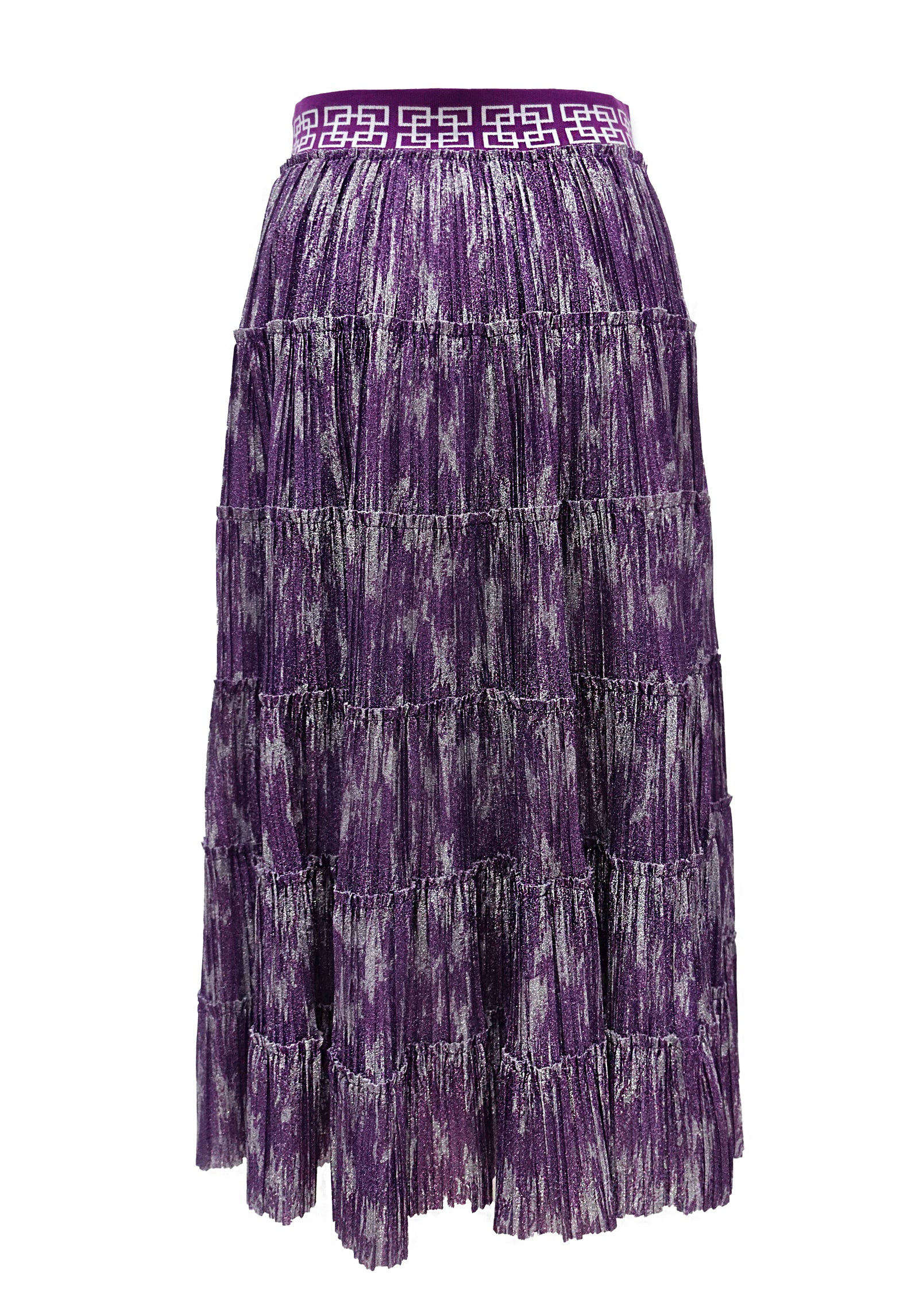 LOGO JACQUARD ELASTIC WAIST PIXEL PLEATED SKIRT – Vivienne Tam Store