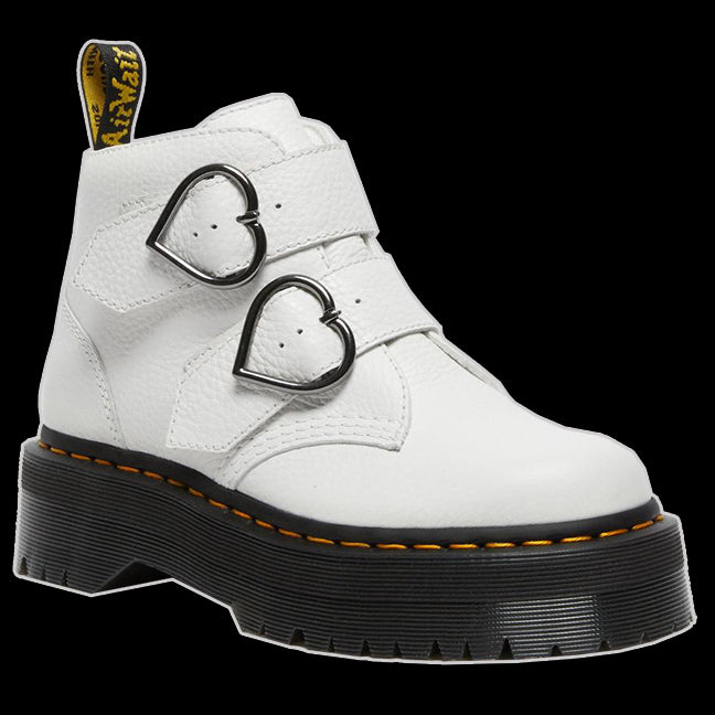 Dr Martens - White Devon Heart Buckle Boot 26439100 Boot