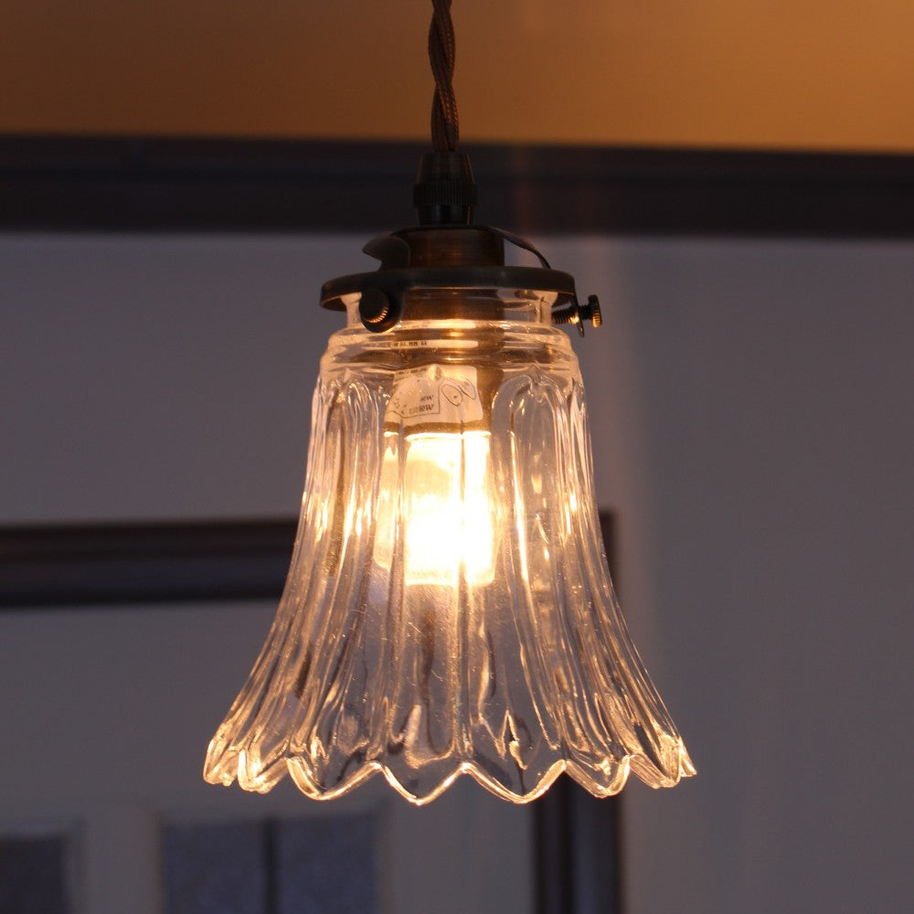 つややかな美しい灯り ガラスシェードのペンダントライトセット【灯具A