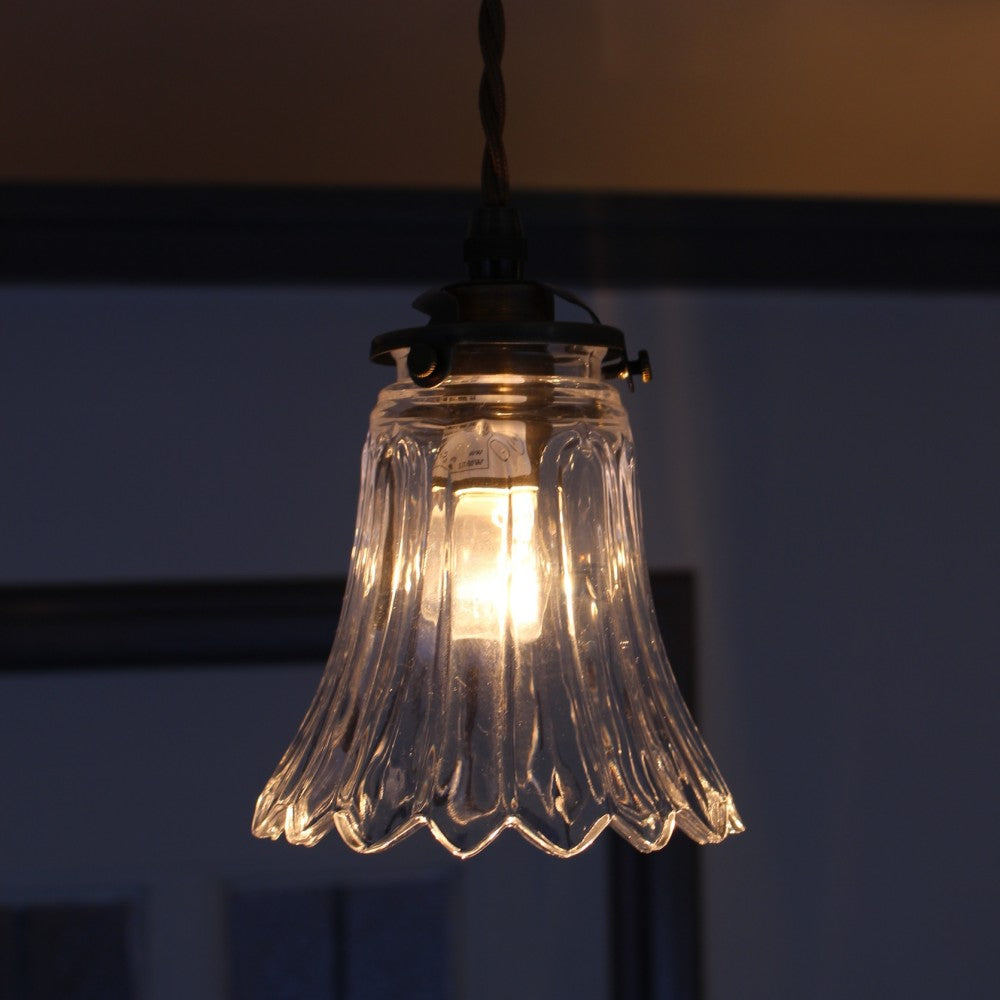 つややかな美しい灯り ガラスシェードのペンダントライトセット【灯具A