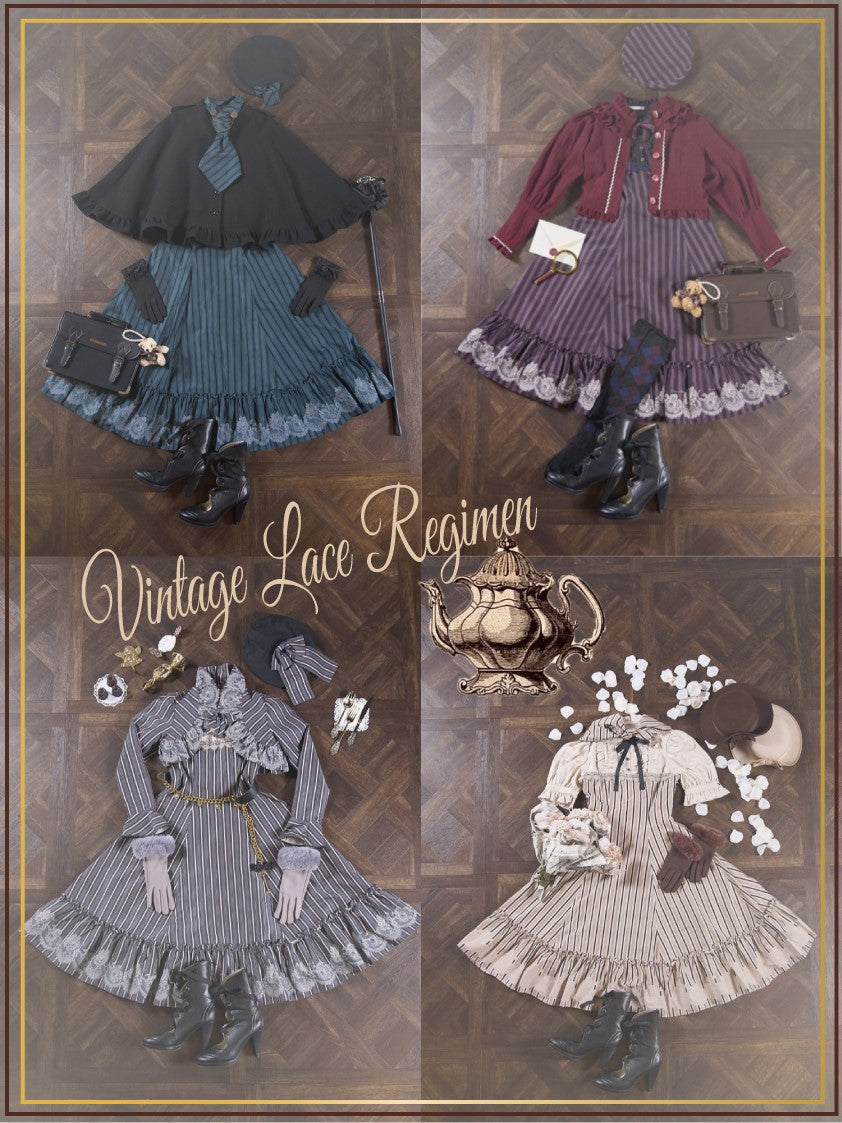 vintageレースレジメンハーフスリーブドールドレス - Victorian maiden