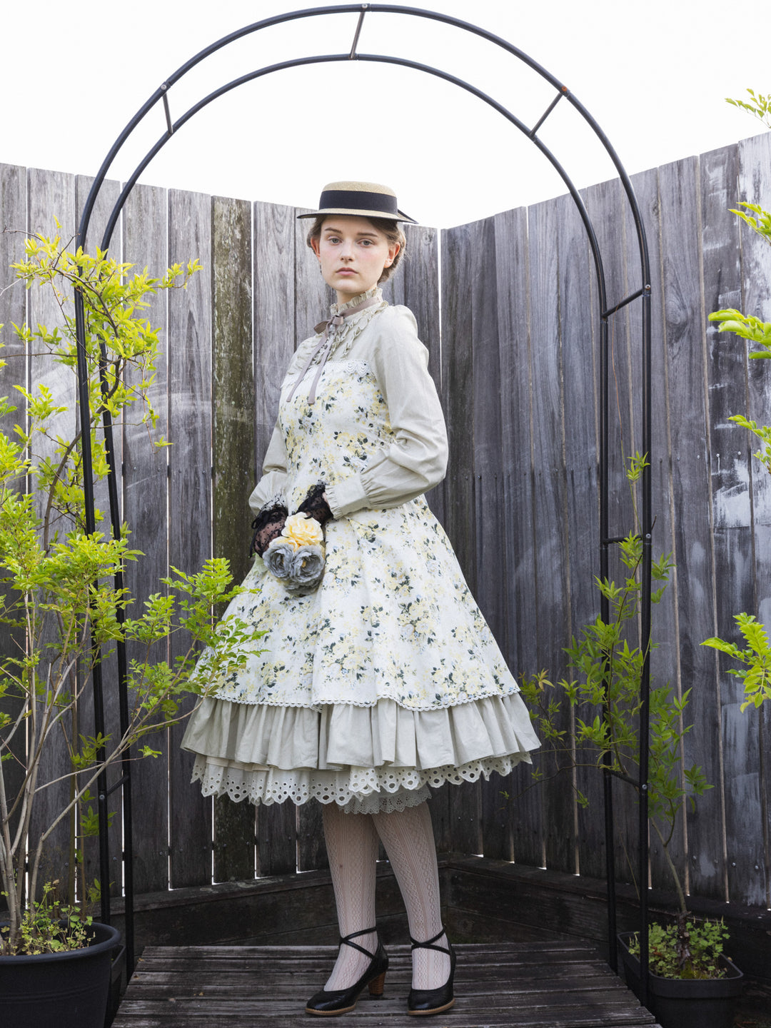 ロココブーケ・アルカンシェルドールドレス【ミルクティーローズ