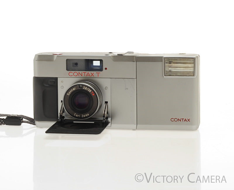 Contax T 35mm Point & Camera w/ 38mm f2.8 T* Sonnar Lens + Flash [EXC]