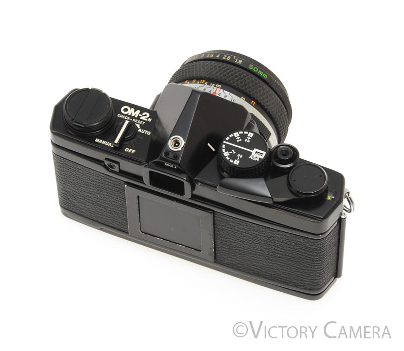 Olympus OM-2N Black 35mm SLR Film Camera w/ 50mm F1.8 Lens -New Seals-