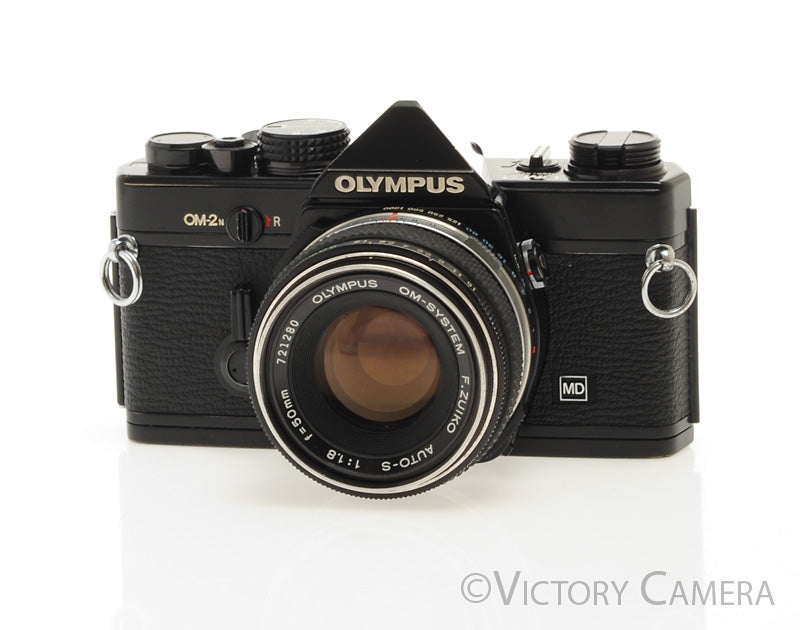 Olympus OM-2N Black 35mm SLR Film Camera w/ 50mm F1.8 Lens -New Seals-