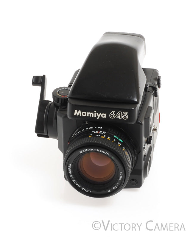 Mamiya 645 Super Medium Format Film Camera w/ Prism Finder 80mm Lens W