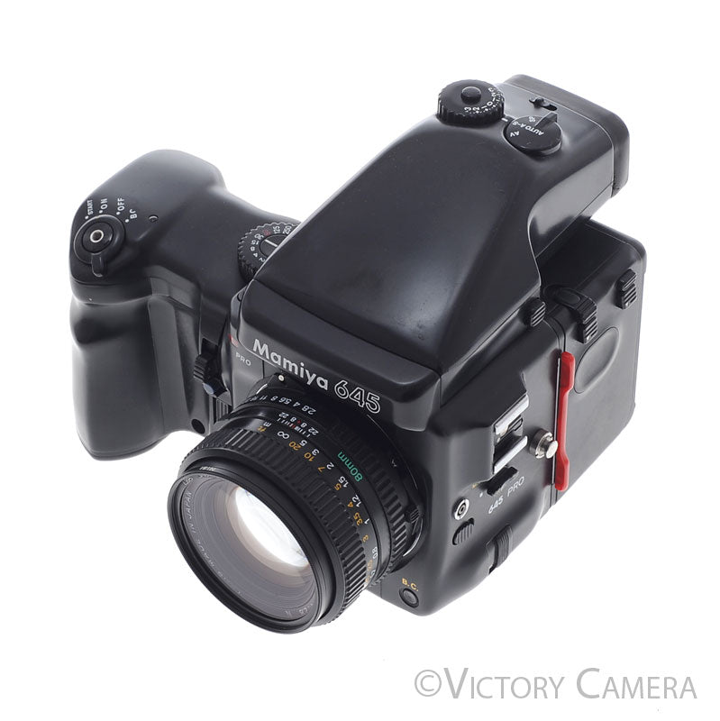 Mamiya 645 Pro Camera AE Metered Prism FE401 w/ 80mm N Lens & Winder [