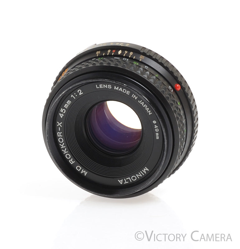 Minolta MD Rokkor-X 45mm f2 Manual Focus Pancake Prime Lens [EXC+]