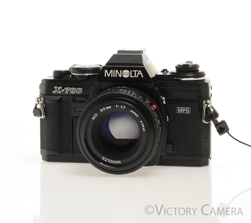 Minolta X-700 X700 Black 35mm SLR Film Camera w/ 50mm f1.7 Lens [EXC]
