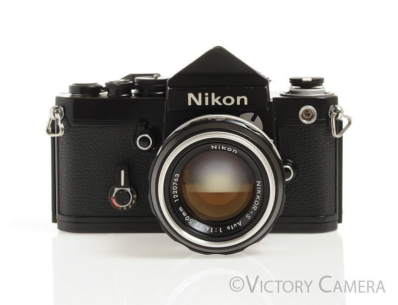 Nikon F2 Black w/ Nikkor 50mm f1.4 Lens DE-1 Eyelevel Finder -Clean, N