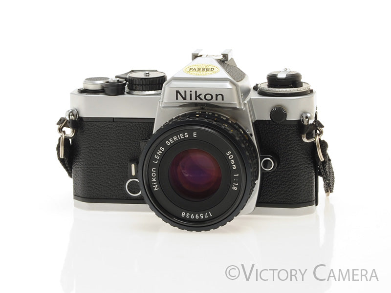 Nikon FE Chrome 35mm Film Camera 50mm F1.8 Lens [EXC+]