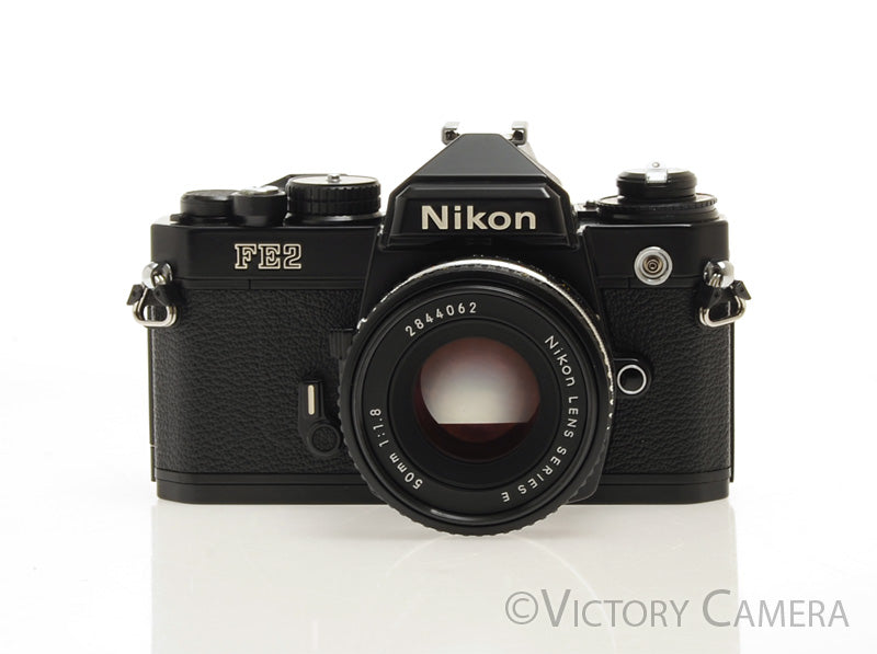 Nikon FE-2 FE2 Black 35mm Camera with 50mm f1.8 AI-s Lens -New Seals-