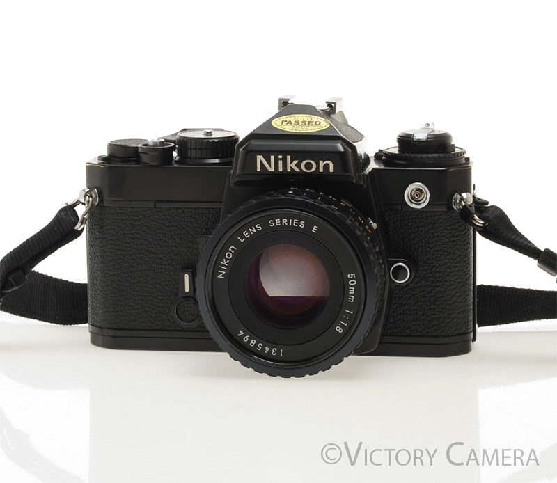 Nikon FE Black 35mm Film Camera 50mm F1.8 Lens [EXC+]