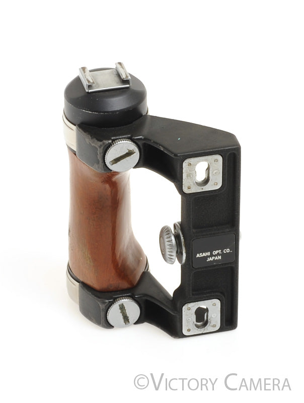 Pentax 67 6x7 67 MLU Left Hand Wooden Grip w/ Flash Shoe [EX]