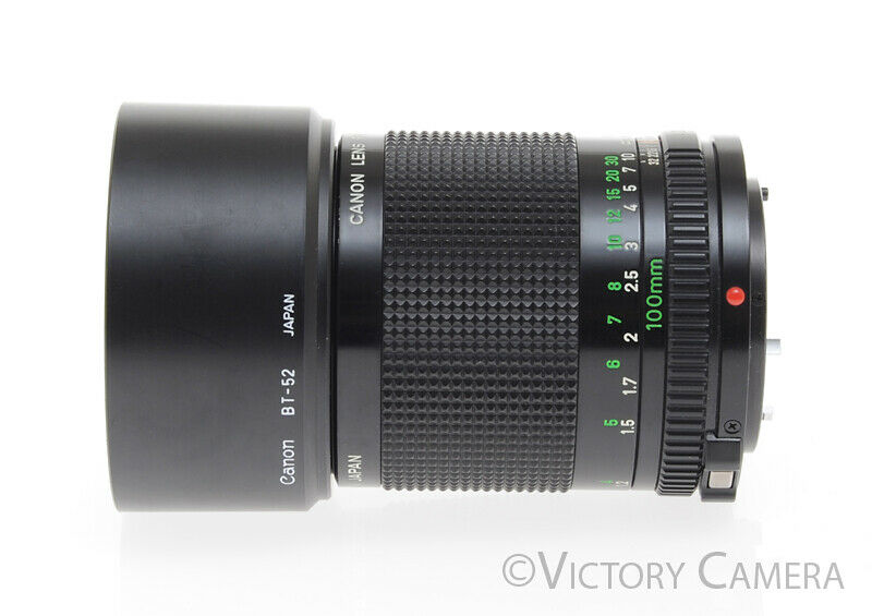 Canon FD 100mm f2 Manual Focus Prime Lens w/ Hood [EXC+]