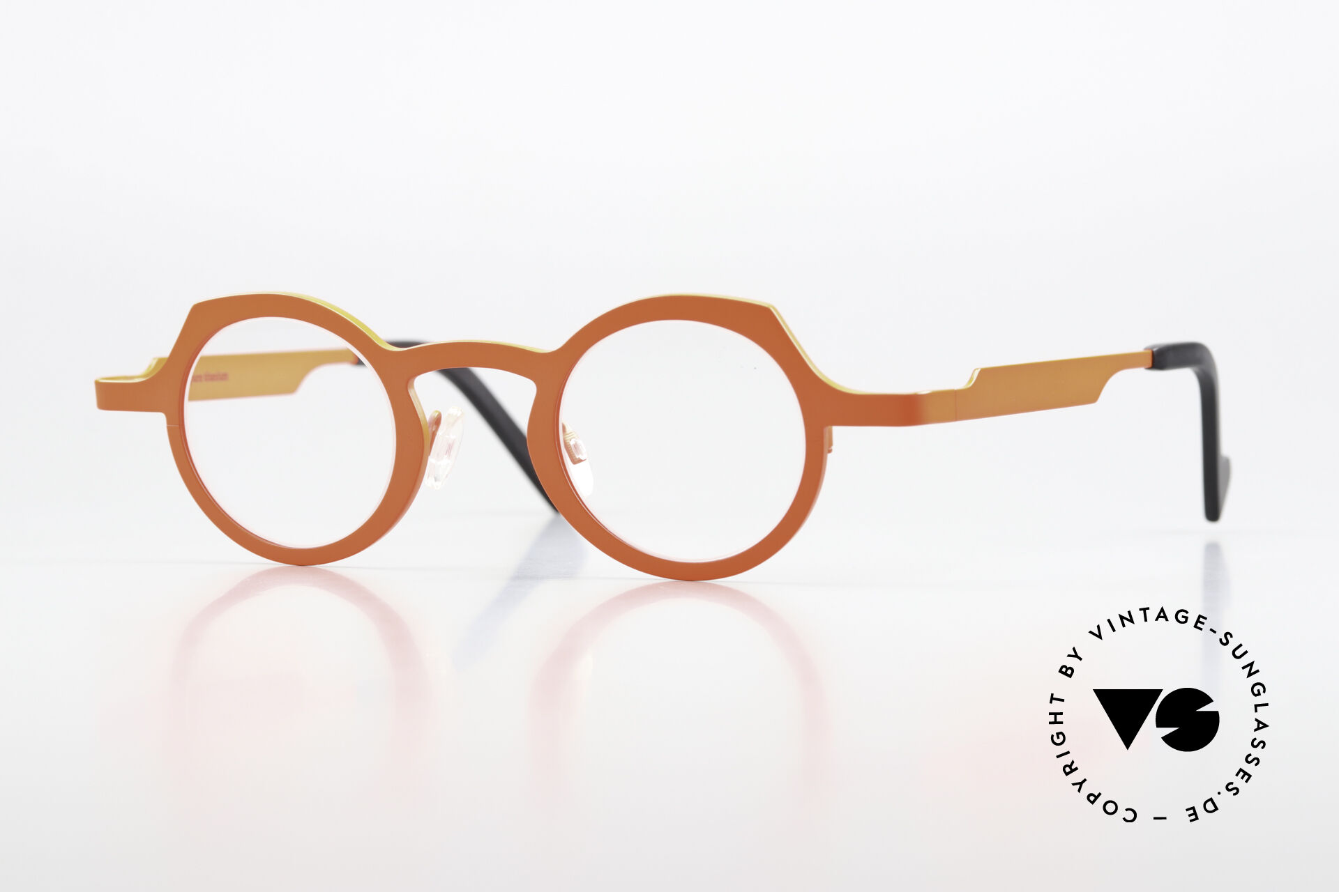 Glasses Theo Belgium Asia Titanium Frame Neon Orange