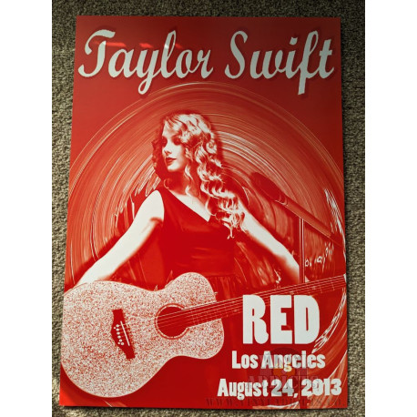 Taylor Swift - Red - Los Angeles 2013 - A3 Poster (RED) - Vinyl