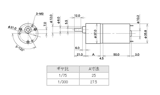 AO-8033 タミヤギヤードモーター 540K75 [No.89872] : ロボット