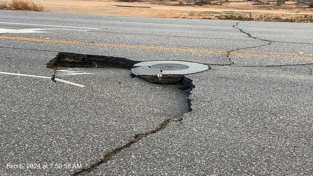 Possible sinkhole closes the intersection of Central and Bear