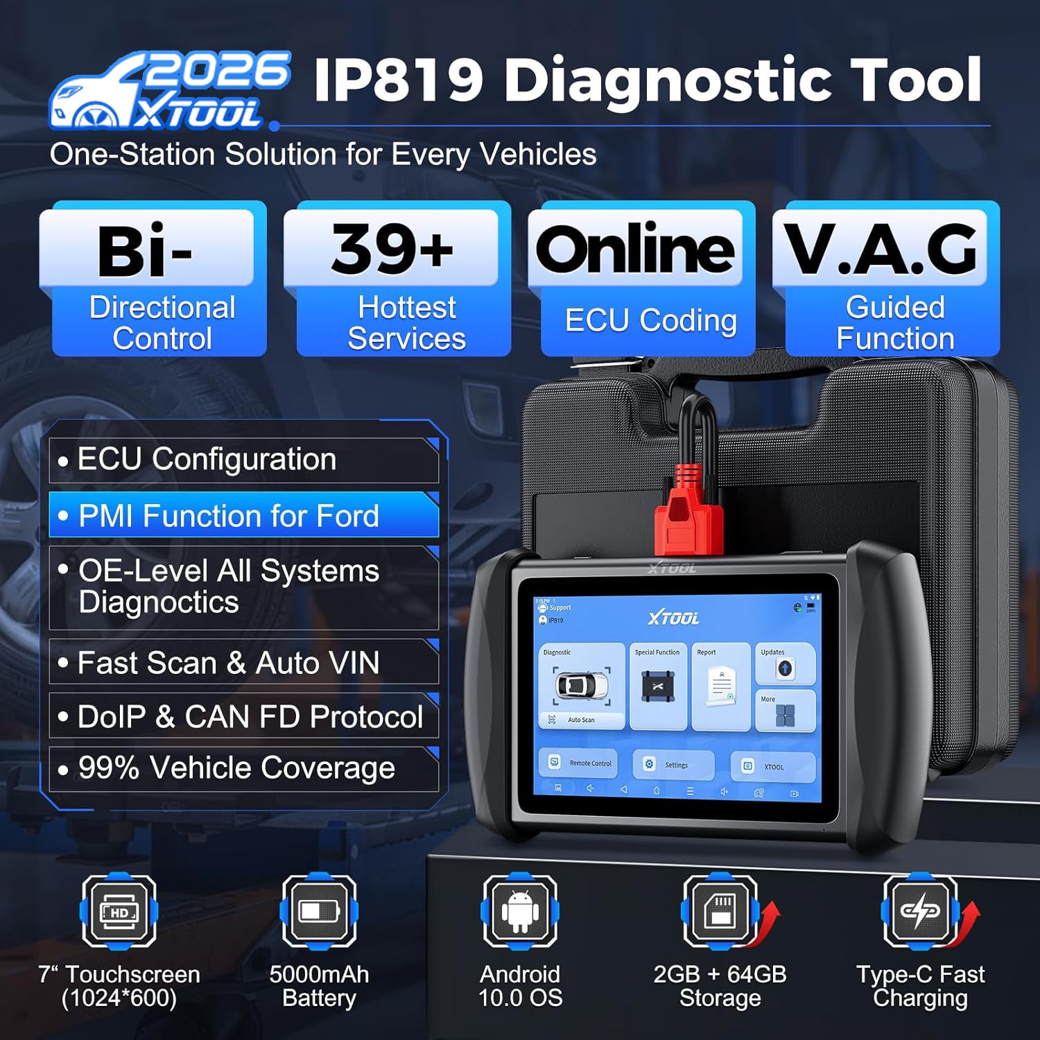 XTOOL IP819 Advanced Diagnostic & Bidirectional Scan Tool