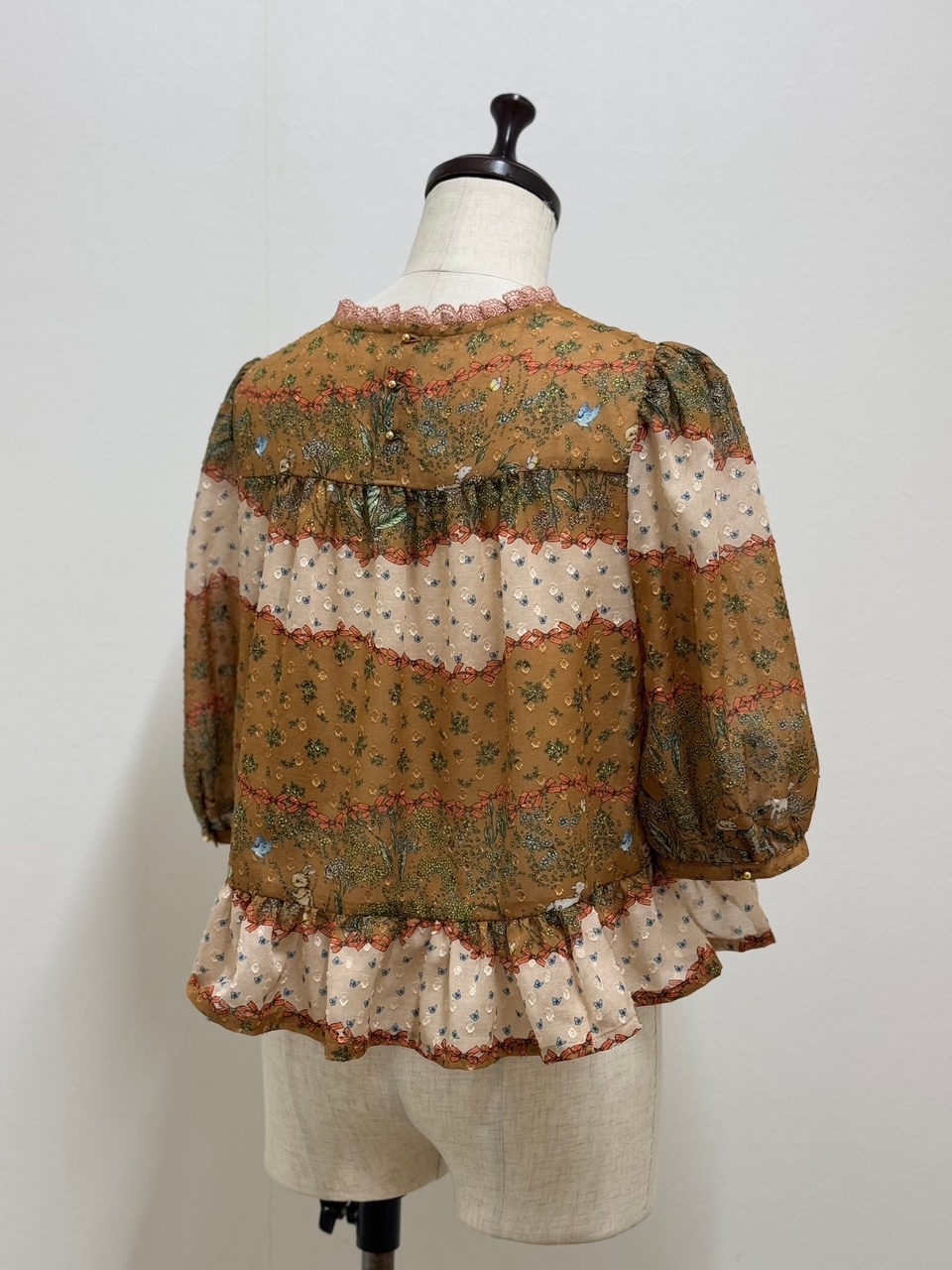 yukiemon（ユキエモン）リボンボーダーブラウス（3L）5670190 | 陽氣屋