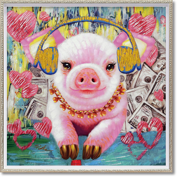 オイルペイントアート「バブル ピッグ(Mサイズ)」 | ユーパワー