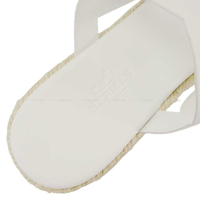 HERMES エルメス サンダル エスパドリーユ イテア30 #37 白 (ホワイト