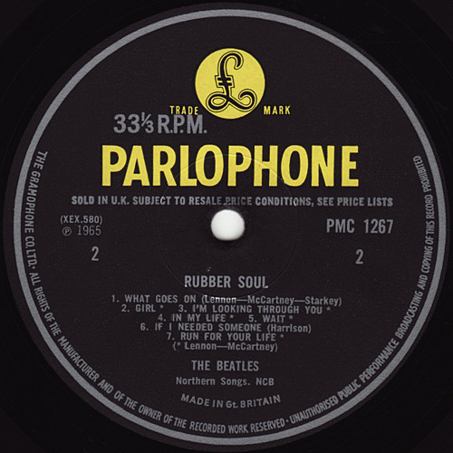 The Beatles U.K. LP Mono/Rubber Soul