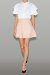 ラッフルトリムスリーブコットンブラウス – YOKO CHAN